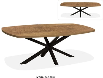 Maxfurn - Deens ovale uitschuiftafel 180/238cm | Zeer krasvast | Kleur: Old teak