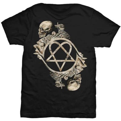 Him - Bone Sculpture Heren T-shirt - S - Zwart