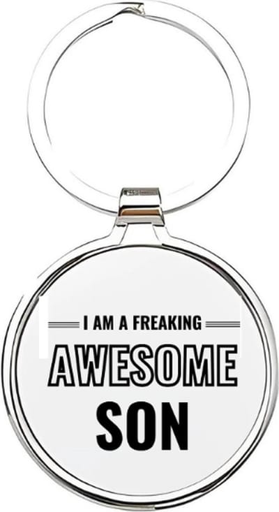 Akyol - i am an freaking awesome son Sleutelhanger - Zoon - de leukste zoon - zoon sleutelhanger - kind sleutelhanger - sleutelhanger zoon - familie sleutelhanger - cadeautje - zoon cadeau - boy - de liefste zoon - 4 x 7,5 CM