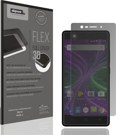 dipos FLEX – Matte Privacy Screenprotector geschikt voor Myria Wide 2 | Volledige Schermbescherming | Case-Friendly