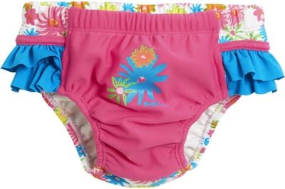 Playshoes - UV herbruikbare zwemluier - Bloemen roze ruches - maat 62-68cm