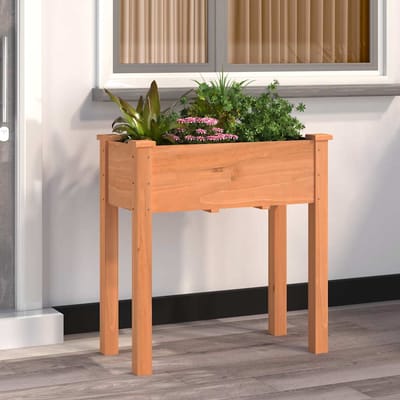 vidaXL - Plantenbak - met - voering - 71x37x76 - cm - massief - vurenhout - bruin