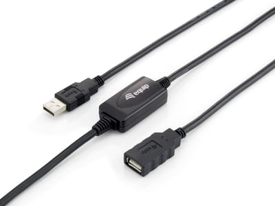 Equip Usb 2.0 Cable Extension A/A M/F 10M Black Active