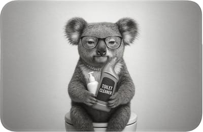 Badmat 60x40 cm - Antislip - Koala - Bril - Toilet - Badmatten voor badkamer - Badkamermat - Douchemat - Badkamer mat