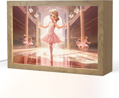 Nachtlampje 30x20 cm - Kinder lampje - Ballerina - Meisjes - Roze - Kinderen - Tafellamp kinderkamer - Slaapkamer lamp - Bedlamp kinderen - Kinderlampje stopcontact - Wandlamp babykamer - Nachtlampjes