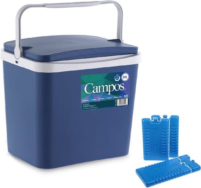 Koelbox donkerblauw 24 liter - 40 x 30 x 36 cm - incl. 4 koelelementen