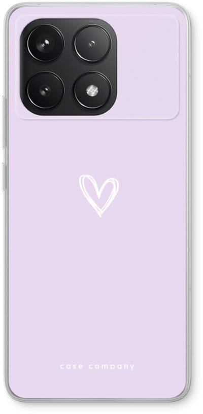 Case Company® - Hoesje geschikt voor Xiaomi Poco F6 Pro hoesje - Klein hartje paars - Soft Cover Telefoonhoesje - Bescherming aan alle Kanten en Schermrand
