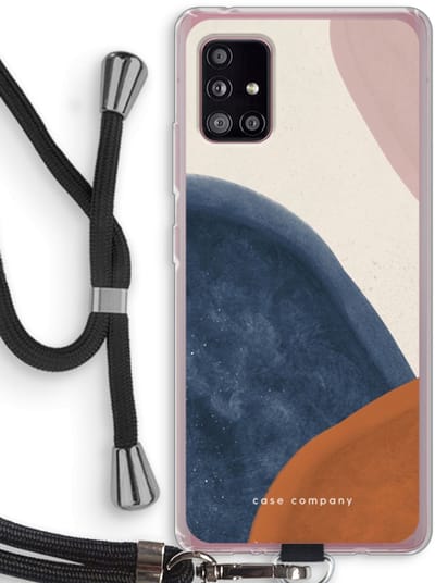 Case Company® - Hoesje met koord geschikt voor Samsung Galaxy A51 5G hoesje met Koord - Geo #1 - Telefoonhoesje met Zwart Koord - Bescherming aan alle Kanten en Over de Schermrand