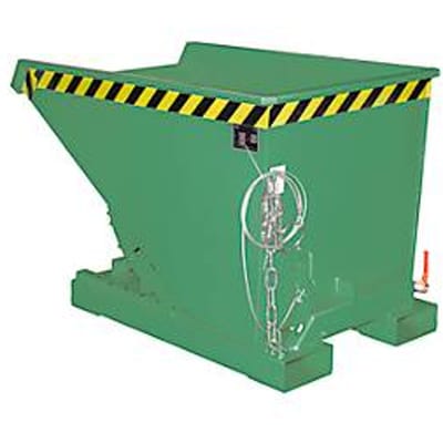 Bauer EXPO® E-300, spanenopvangbak type E, met zeefplaat, olie- en waterdicht, geschikt voor vorkheftrucks, B 770 x H 1260 x H 835 mm, reseda groen RAL 6011