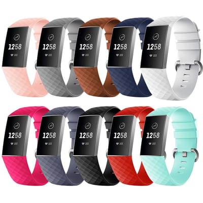 Siliconen Smartwatch Sportband Vervangende Polsbandjes Band Armband Bandjes Compatibel voor Fitbit Charge 3 wit
