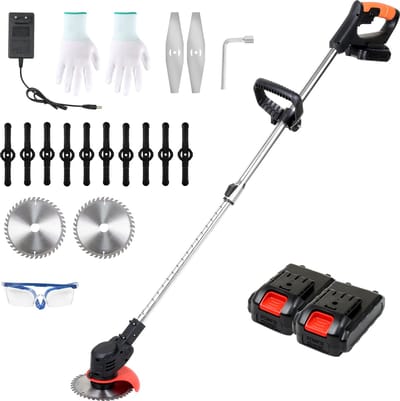 Bosmaaier Grastrimmer - met 2 Accu Grasmaaier - Draagbare Elektrisch Grasmaaiers - - Zwart, voor Tuin