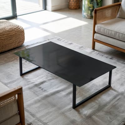Coloray Tafelblad - Tafelblad Van Glas - 100x50 cm - Zwart - Rechthoek Glazen Tafelblad - Salontafel Blad - Gehard Glas Tafelblad - Glazen Blad - Tafelblad Van Gehard Glas woonkamerdecoratie