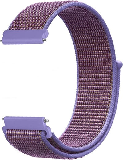 Stravo 20mm Nylon klittenbandje Smartwatchbandje - Horlogebandje geschikt voor Samsung Galaxy Watch 7 / 6 / 5 / Pro / 4 / 3 / Active 2 - Garmin Approach / Forerunner / Venu 2 Plus / SQ / Vivomove - Polar Ignite / Unite / Huawei - Kleuren 11#