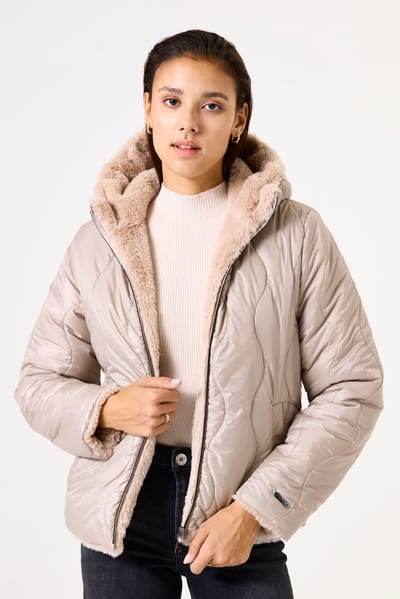 Garcia Jas Omkeerbare Jas Gj500909 5882 Warm Beige Dames Maat - M