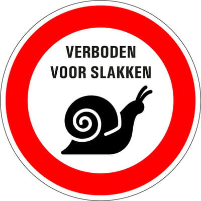 Verboden voor slakken bord - kunststof 100 mm