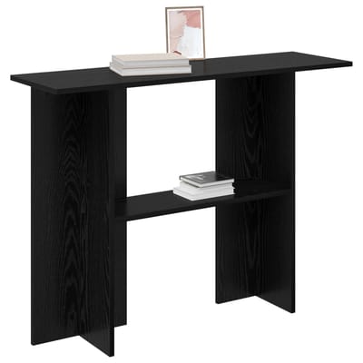 vidaXL - Wandtafel - Zwart - eiken - 100 - x - 30 - x - 75 - cm - Bewerkt - hout