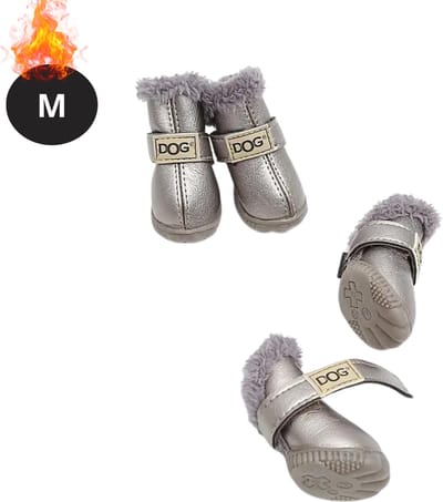 Bovista Hondenschoenen Pootbeschermer - Hondenschoenen - 4 Stuks - Hondenschoentjes - Pootbescherming Hond - Waterbestendig - Antislip - Zilver - M