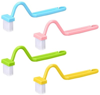 Dailygoods- Reinigingsgereedschap 4-delig - Toiletborstel - Hoekreinigingsborstel - Gebogen Borstel - Multifunctioneel - Effectief zonder krassen