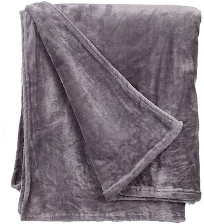 Giftdecor Fleece deken/plaid - lichtgrijs - polyester - 130 x 160 cm - Fluffy/zachte stof