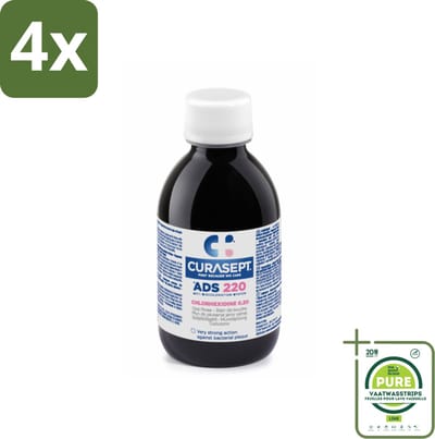 Curasept Mondspoeling 0,20% CHX 200 ml - Voordeelverpakking - 4 stuks - Mondspoeling - Chloorhexidine