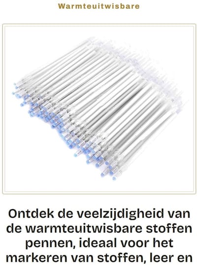 Dailygoods- Warmteuitwisbare Pennen - 100 Stuks - Hoge Temperatuur Verdwijnend - Voor Kleding/Stof - Tijdelijke Markering - Geen Residu - Markeerstift