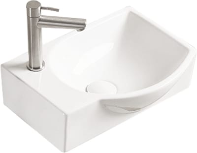 Mexen Mista waskom rechts 40 x 28 cm, wit - 22174000R