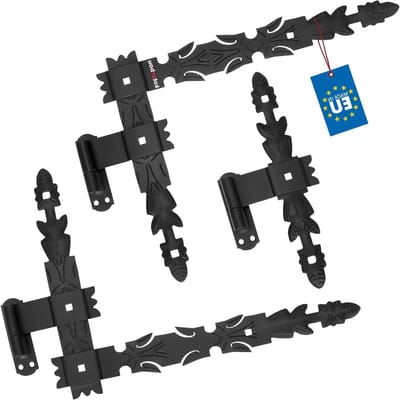 Hoekband Gesmeed - Ladeband Deurband - Houten Deuren Bevestigen - Verstevigd Staal - 400x300mm - Zwart