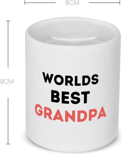 Akyol - worlds best grandpa Spaarpot - Opa - de beste opa - verjaardag - verjaardagscadeau - cadeau - beste kinderen - cadeautje voor opa - opa artikelen - kado - geschenk - gift - 350 ML inhoud