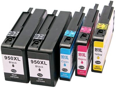 Set 5x ABC huismerk cartridge geschikt voor HP 950XL 951XL 950 951 XL voor HP OfficeJet Pro 251dw 276dw 8100 8600 8610 8615 8616 8620 8625 8630 8640