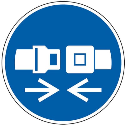 Bordje veiligheidsgordel verplicht - kunststof - M020 100 mm