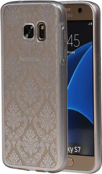 Zilver Brocant TPU back case cover hoesje voor Samsung Galaxy S7