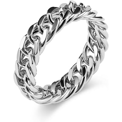 Neutrale Stijl Titanium Staal Spiegelring Dubbele Gevlochten Ketting Niche Gepersonaliseerde Handgemaakte Sieraden 9# white