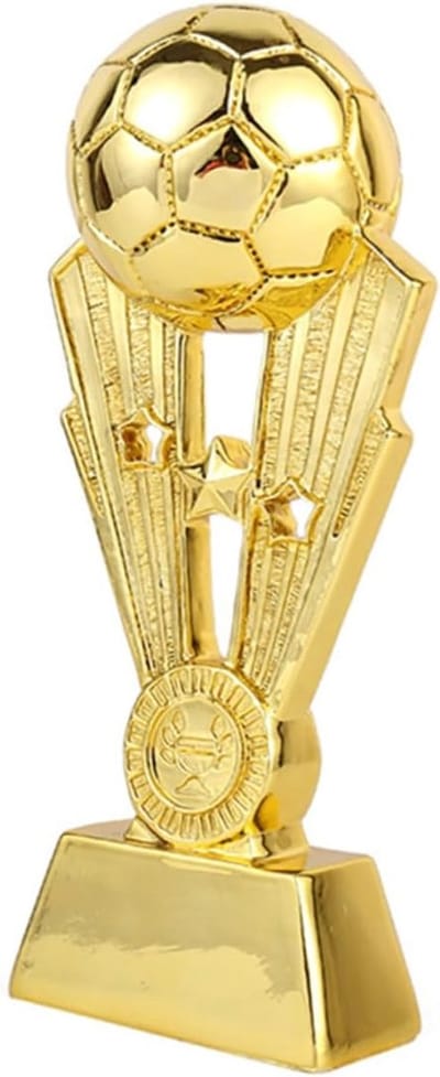 Voetbal Trofee - Sportprijs Beker - Kinderen Belonen - Hars Materiaal - 24CM Hoog - Gouden