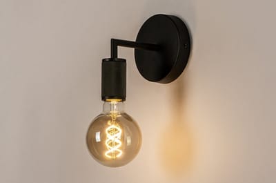 Lumidora Wandlamp 74314 - Voor binnen - WILLEMS - E27 - Zwart - Metaal