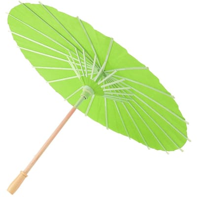 Parapluie en papier blanc, accessoires de décoration pour enfants, peinture à la main à faire soi-même(vert) vert