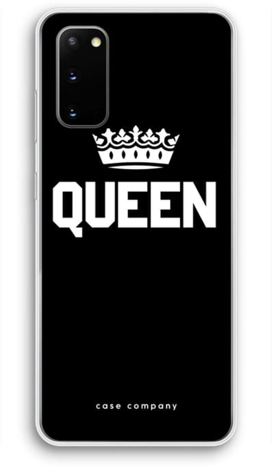 Case Company® - Hoesje geschikt voor Samsung Galaxy S20 hoesje - Queen zwart - Soft Cover Telefoonhoesje - Bescherming aan alle Kanten en Schermrand