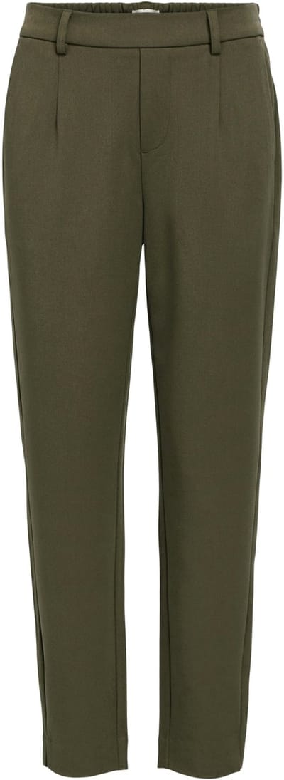 Object groene dames broek   Slim Fit   Steekzakken   Elastische boord   Duurzaam   Regular waist Groen 34