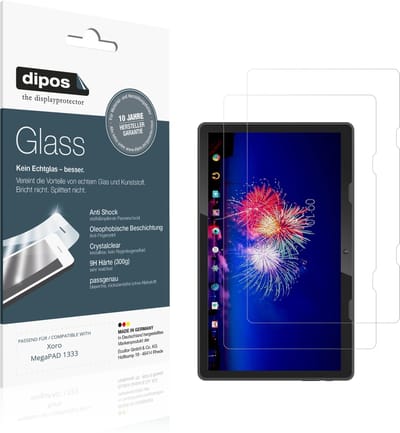 dipos – 2x Pantserfolie geschikt voor Xoro MegaPAD 1333 | 9H Screenprotector