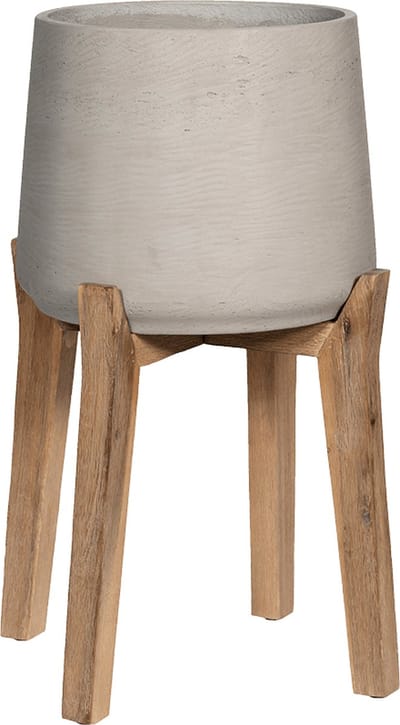 Pottery Pots - Bloempot Patt M (Feet High), Grey Washed ⌀23cm x H34.5cm - Indoor en Outdoor
