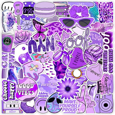 Vsco | 50 Paarse Stickers | voor laptop, agenda, koffer, etc.