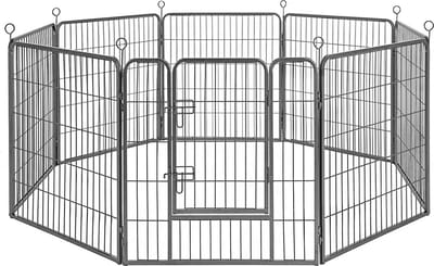 Bobbel Home - 8-hoekig Hondenhok - Inclusief deur - Grijs