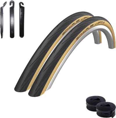 Set van 2 Racefietsbanden 28 inch met Binnenbanden en Montagehendels