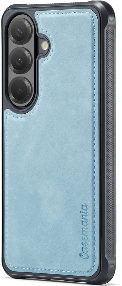 Casemania Hoesje Geschikt voor Samsung Galaxy A25 - Aqua Blue - Magnetische Telefoonhoesje - Kunstleer Back Cover - Anti-Vingerafdruk