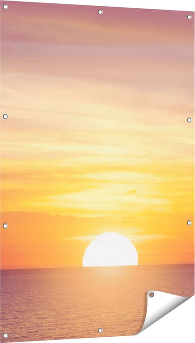 Gards Tuinposter Zonsondergang op de Zee - 80x120 cm - Tuindoek - Tuindecoratie - Wanddecoratie buiten - Tuinschilderij