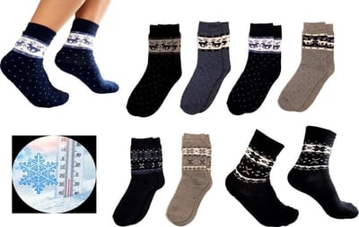 Belucci thermosokken met wintermotief 6 paar maat 35/38