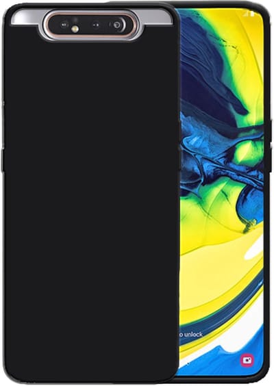 Smartphonica Siliconen hoesje voor Samsung Galaxy A80 case met zachte binnenkant - Zwart geschikt voor Samsung Galaxy A80