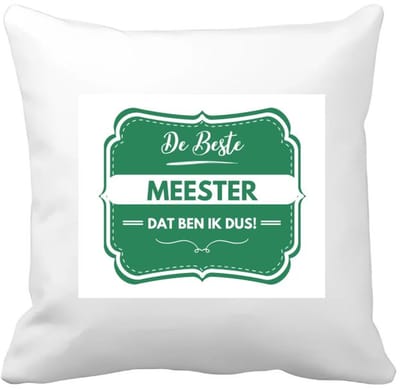 Akyol - de beste meester Kussen hoes - Meester - beste meester - school - verjaardagscadeau - afscheidscadeau - 40 bij 40 cm