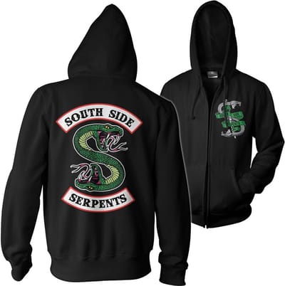 Riverdale South Side Serpents hoodie met rits, zwart