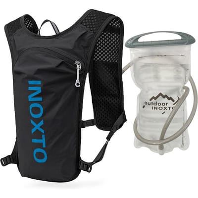 5L Running Hydration Vest Rugzak Ademende Jogging Sportrugzak met 1.5L Waterzak Black and Blue black