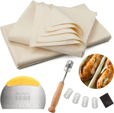 Broodbak Linnen - Deegdoek - Brood Bakken - Met Deegkaart - 75x45cm - Natuurlijk